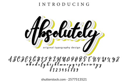 Absolutely Font Stylish brush painted an uppercase vector letters, alphabet, typeface