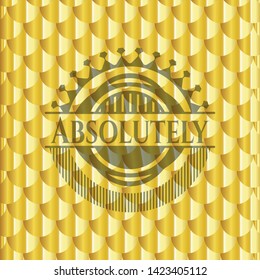 Absolutely gold shiny emblem. Scales pattern. Vector Illustration. Detailed.