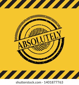 Absolutely inside warning sign, black grunge emblem. Vector Illustration. Detailed.