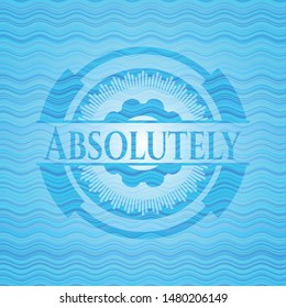Absolutely light blue water emblem. Vector Illustration. Detailed.