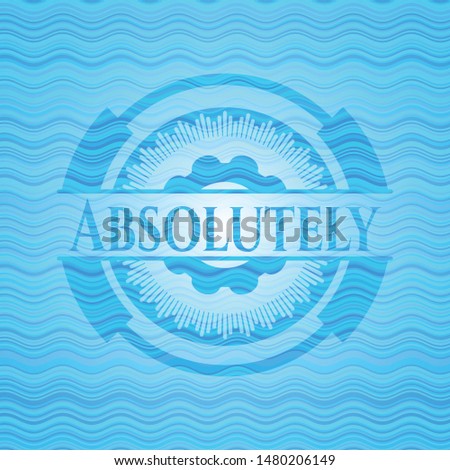 Absolutely light blue water emblem. Vector Illustration. Detailed.