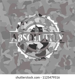 Absolutely on grey camo pattern