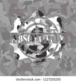 Absolutely on grey camo texture