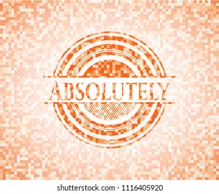 Absolutely orange mosaic emblem