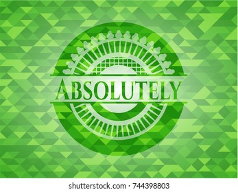 Absolutely realistic green mosaic emblem