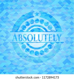 Absolutely realistic sky blue mosaic emblem