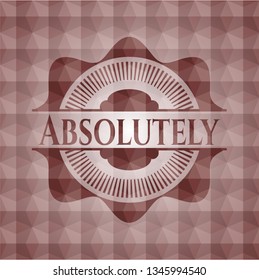 Absolutely red badge with geometric pattern. Seamless.