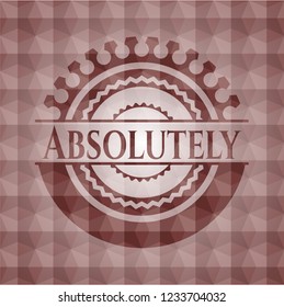 Absolutely red emblem with geometric pattern. Seamless.