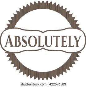Absolutely retro wooden emblem