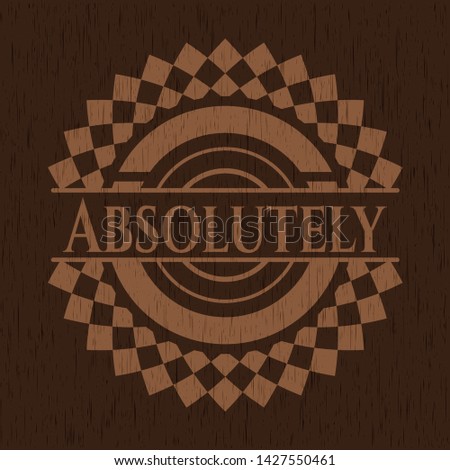 Absolutely retro wooden emblem. Vector Illustration.