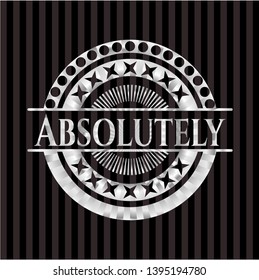 Absolutely silver emblem or badge. Vector Illustration. Mosaic.
