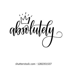 Absolutely vector calligraphy word with a crown