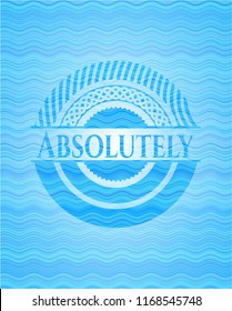 Absolutely water badge background.
