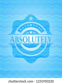 Absolutely water wave representation emblem background.