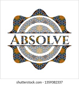Absolve arabesque emblem background. arabic decoration.