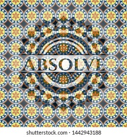 Absolve arabic style badge. Arabesque decoration.