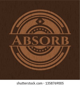 Absorb badge with wooden background