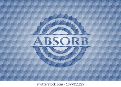 Absorb blue badge with geometric background. Vector Illustration. Detailed.