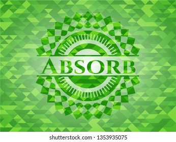 Absorb green emblem with mosaic background