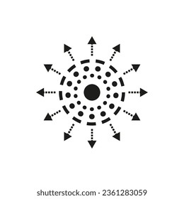 Absorb icon. Expanding icon. Arrow direction symbol. Vector illustration. EPS 10.