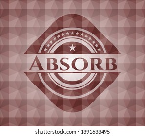 Absorb red seamless badge with geometric background.