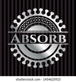 Absorb silver shiny badge. Vector Illustration. Mosaic.