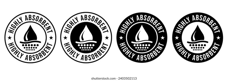 Absorbent icon vector or Absorbent label isolated on white. Sanitary care symbol. Moisture absorbing. Protect skin concept. Vector thin line icon.