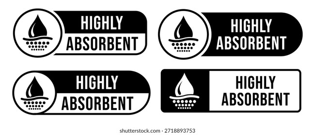 Absorbent icon vector or Absorbent label isolated on white. Sanitary care symbol. Moisture absorbing. Protect skin concept. Vector thin line icon.