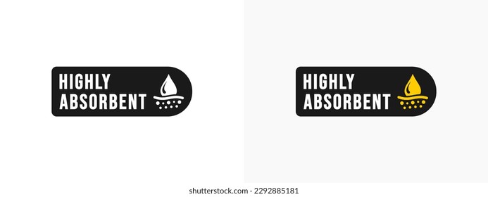 Absorbent label vector or Absorbent mark vector isolated in flat style. Best Absorbent label vector for product packaging design element. Absorbent mark vector for product design element.