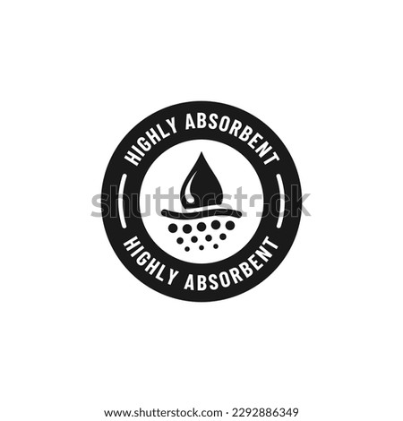 Absorbent label vector or Absorbent sign vector isolated in flat style. Best Absorbent label vector for product packaging design element. Absorbent sign vector for product design element.