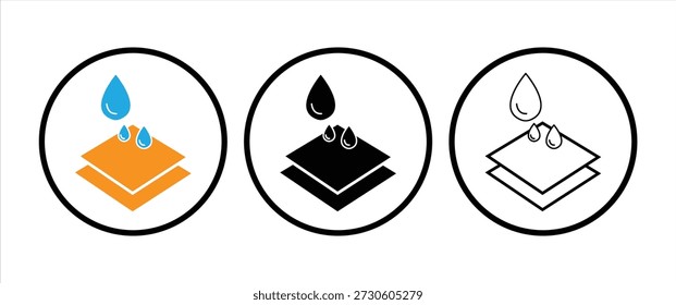 Icono de material en capas absorbente, Ilustración vectorial