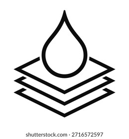 Icono de Vector de papel en capas absorbente aislado sobre fondo blanco