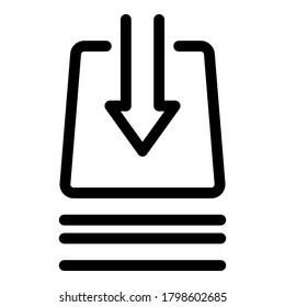 Icono de material absorbente. Icono de vector de material absorbente de contorno para diseño web aislado en fondo blanco