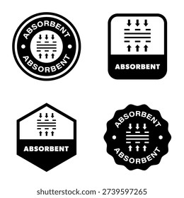 Absorbent - product information vector sticker.