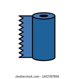 absorbent towels roll flat style icon vector illustration design