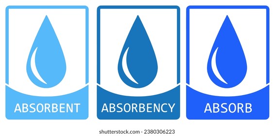 Absorbierbares Vektorsymbol mit Wassertropfen, ideal zur Darstellung der Absorbierfähigkeit. Perfekte absorbierende Illustration. Ideal für saugfähige Produkte