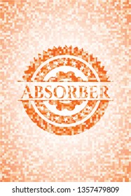 Absorber orange mosaic emblem with background