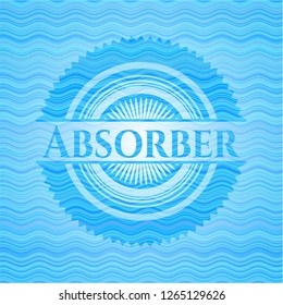 Absorber sky blue water wave emblem.
