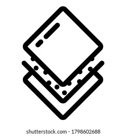 Absorbing material icon. Outline absorbing material vector icon for web design isolated on white background