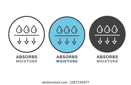 Absorbs moisture sign, label, icon,vector.
