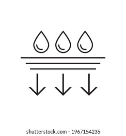 Absorption. Absorb soft layers and drops isolated on white. Sanitary care symbol. Moisture absorbing. Protect skin concept. Vector thin line icon.
