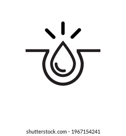 Absorption. Absorb soft layers and drops isolated on white. Sanitary care symbol. Moisture absorbing. Protect skin concept. Vector thin line icon.