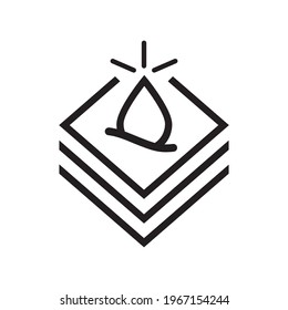 Absorption. Absorb soft layers and drops isolated on white. Sanitary care symbol. Moisture absorbing. Protect skin concept. Vector thin line icon.