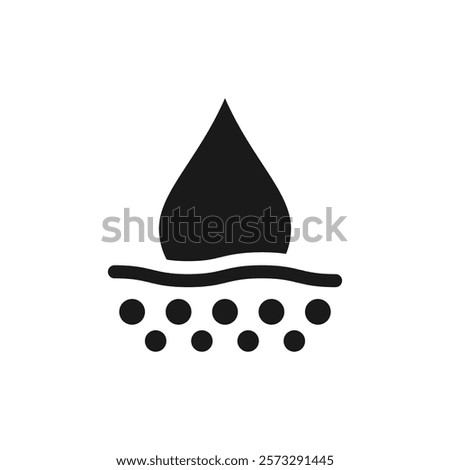 Absorption. Absorb soft layers and drops isolated on white. Sanitary care symbol. Moisture absorbing. Protect skin concept. Vector thin line icon.
