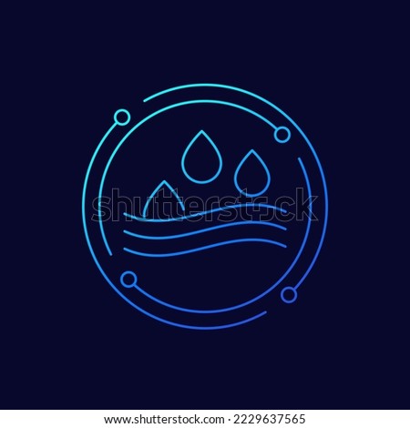 Absorption icon, absorb water linear design