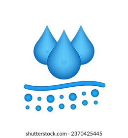 Icono de absorción en blanco, absorber el vector de agua. Símbolo de sanidad. Absorción de humedad. Proteger el concepto de piel. Drogas aisladas en el fondo blanco. Ilustración del vector