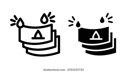 Absorption Icon set in black filled and line.