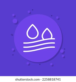Absorption line icon, absorb water vector label