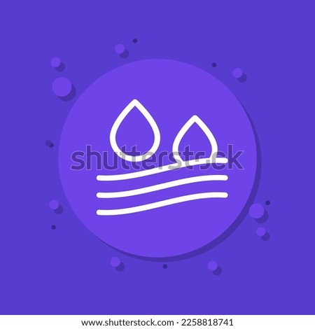 Absorption line icon, absorb water vector label