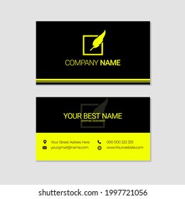 Absrack Yellow Professional Bussines Card